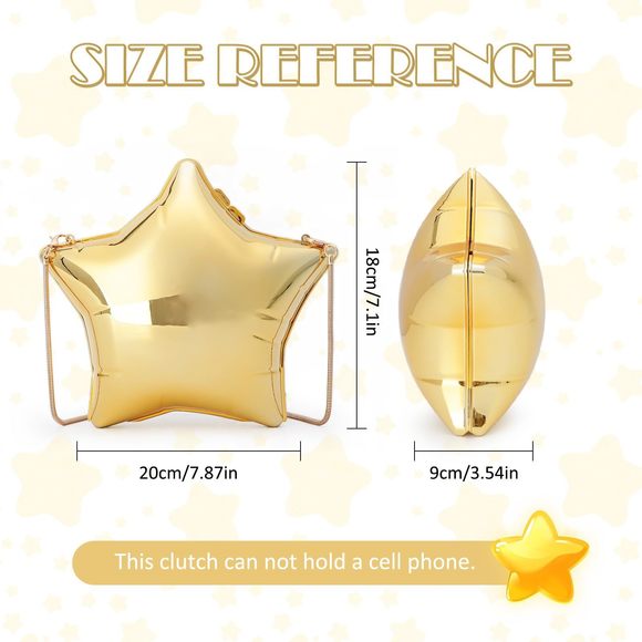Acrylic Clutch Purse Star Shape Metallic Unique Evening Handbag Crossbody :D - Picture 2 of 6